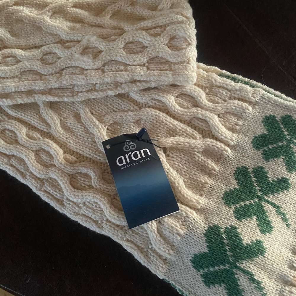 Aran Shamrock Scarf 
New with tags, perfect addition for St. Paddy’s Day Parade!